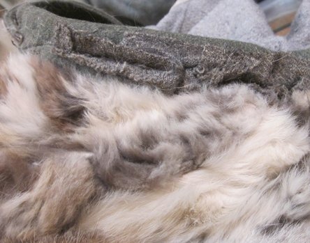 German WWII Heer Issue Winter (Ubermantel) Surcoat & Attached Hood, Leather Shoulder Reinforcement, Rabbit Fur Lining — image 11