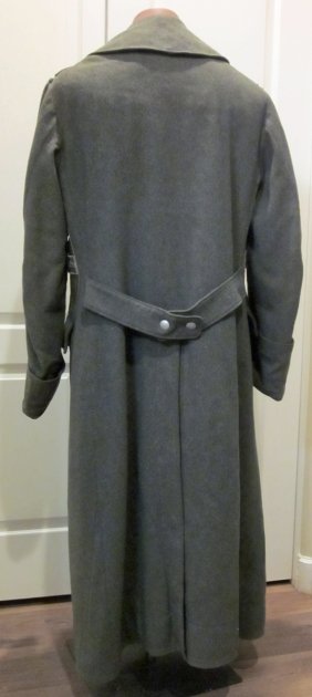 German WWII Heer Issue Winter (Ubermantel) Surcoat & Attached Hood, Leather Shoulder Reinforcement, Rabbit Fur Lining — image 3