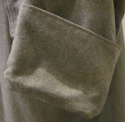 German WWII Heer Issue Winter (Ubermantel) Surcoat & Attached Hood, Leather Shoulder Reinforcement, Rabbit Fur Lining — image 9