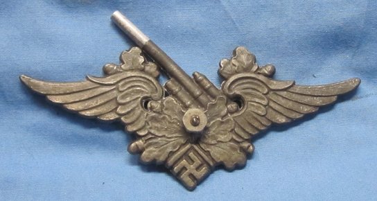 German WWII Spelter Luftwaffe Flak Emblem, Wall Plaque — image 3