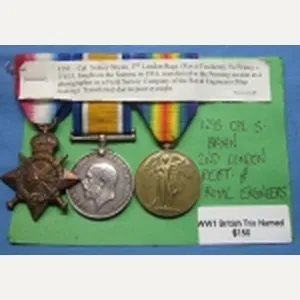 British WWI Trio, 2nd London Regt, Cpl. Sydney Bryan