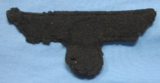 German WWII Panzer Flat Wire Coat Eagle, Removed From Coat — image 3