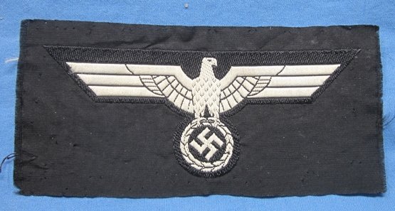 German WWII Panzer Enlisted Coat Eagle, White on Black, BeVo — image 2