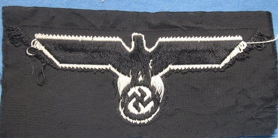 German WWII Panzer Enlisted Coat Eagle, White on Black, BeVo — image 3