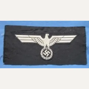 German WWII Panzer Enlisted Coat Eagle, White on Black, BeVo