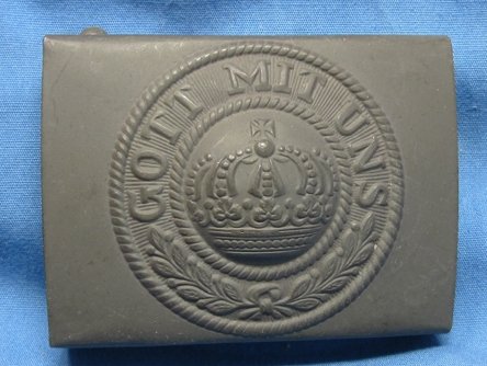 German WWI M1915 Prussian Steel Enlisted Buckle, Near Mint — image 2