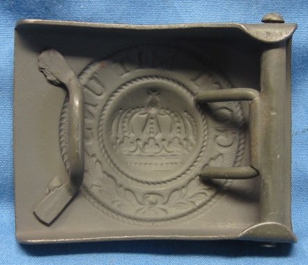 German WWI M1915 Prussian Steel Enlisted Buckle, Near Mint — image 3