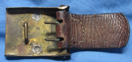 German WWI Prussian Enlisted M1895 Service Buckle & Leather Tab — image 3