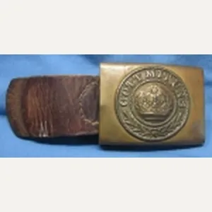 German WWI Prussian Enlisted M1895 Service Buckle & Leather Tab
