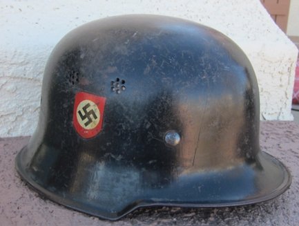 German WWII Civil Police Helmet Shell — image 2