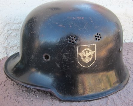 German WWII Civil Police Helmet Shell — image 3