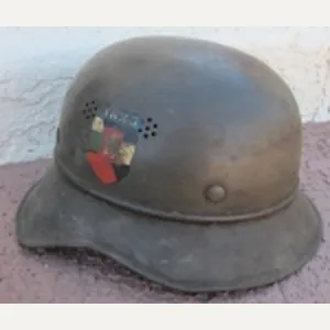 Bulgarian WWII, German Mfg, M1938 Luftschutz Helmet, RL2 38/28