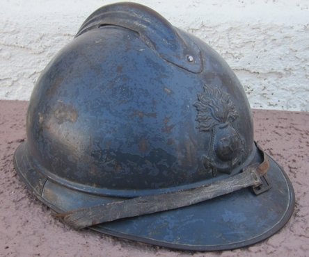 French WWI, Adrian Helmet, Colonial Infantry, Complete — image 2