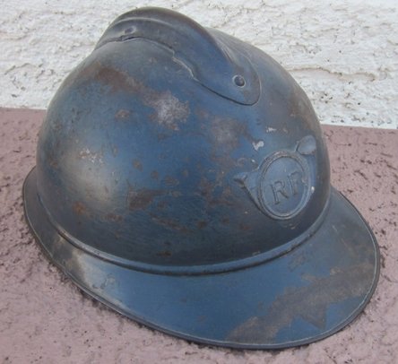 French WWI Adrian Helmet, African Light Infantry — image 2