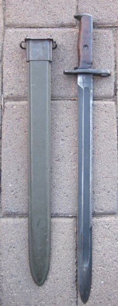US WWII M1905 Bayonet, Springfield 1918, WWII USN Mk 1 Scabbard — image 5