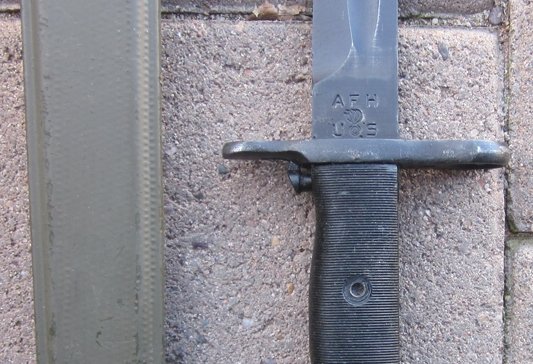 US WWII M1 Garand Bayonet & Scabbard, AFH — image 6
