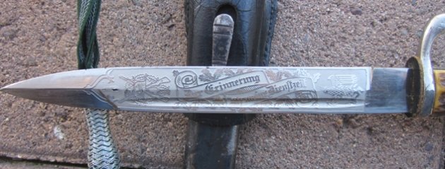 German WWII Heer Double Etched Blade Dress Bayonet, Eickhorn, Geb.Jager Rgt 98 — image 5