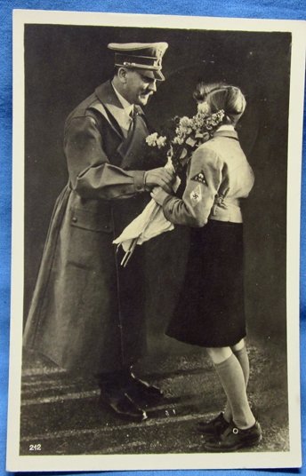 German WWII Postcard, Hitler & BDM Girl, Coburg 1942 — image 2