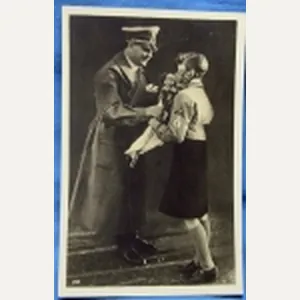 German WWII Postcard, Hitler & BDM Girl, Coburg 1942