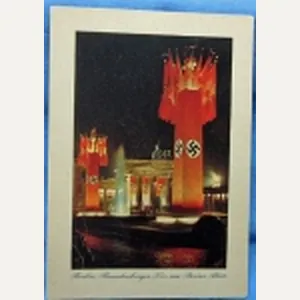 German WWII NSDAP Postcard, Brandenburg Tor