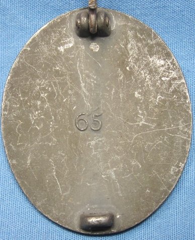 German WWII Silver Wound Badge, Maker Marked 65 — image 3