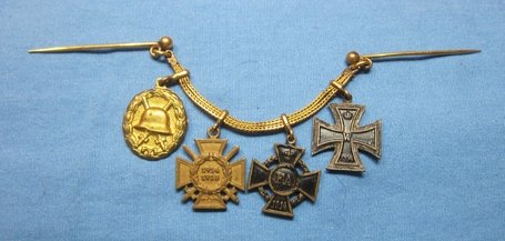 German WWI Oldenburg Soldier 4 Place Miniature Medal Bar — image 2
