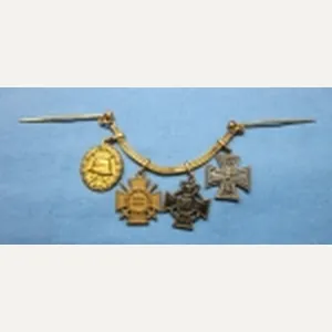German WWI Oldenburg Soldier 4 Place Miniature Medal Bar