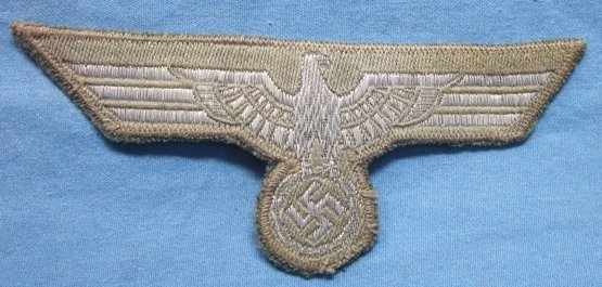German WWII Heer Enlisted Waffenrock Coat Eagle, Silver on Gray — image 2