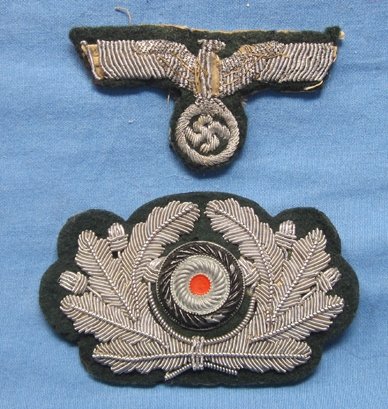 German WWII Heer Officers Wire Hat Insignia Eagle & Wreath — image 2