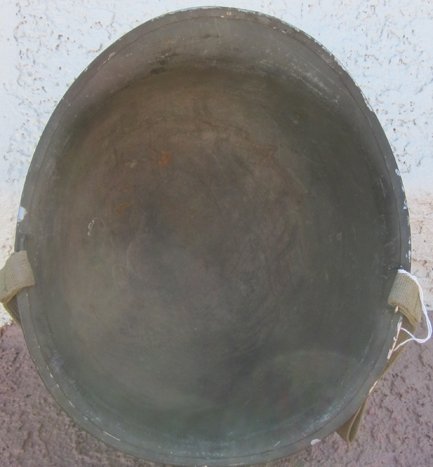 US WWII M1 Steel Helmet Shell, Fixed Bale, Original Chinstrap, Lot 629A — image 3