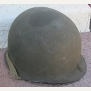 US WWII M1 Steel Helmet Shell, Fixed Bale, Original Chinstrap, …