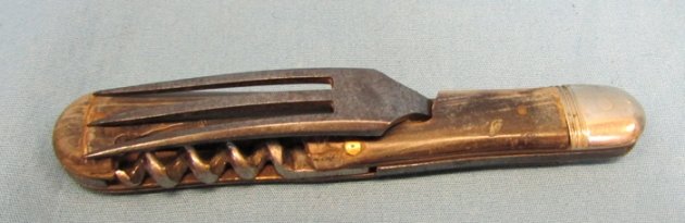  Late 19th Century Folding Fork & Corkscrew — image 2