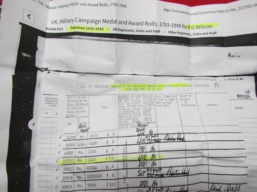 British Medal 1918 General Service Medal, 2 Sports Medal & Pass Book, Border Regt. Palestine — image 3