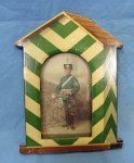 German Pre WWI Saxon Patriotic Frame & Tinted Hussar CDV