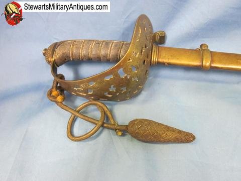  British Victorian Era 1857 Pattern Royal Engineer Officers Sword, Brass Scabbard — image 3