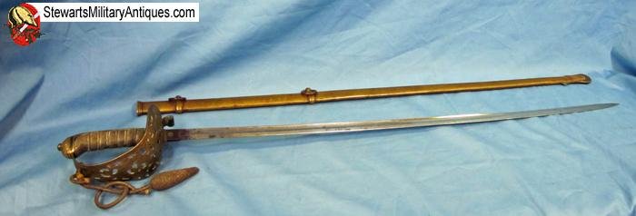  British Victorian Era 1857 Pattern Royal Engineer Officers Sword, Brass Scabbard — image 5