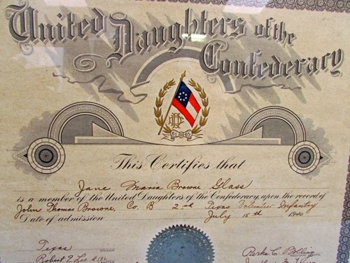  US Post Civil War, United Daughters of the Confederacy Membership Certificate, Texas Soldier — image 4