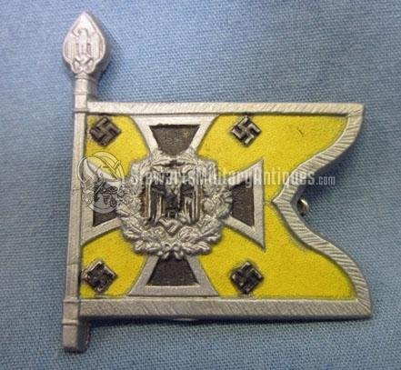 German WWII, Flag Tinnie, Army Cavalry Swallow Tail — image 2