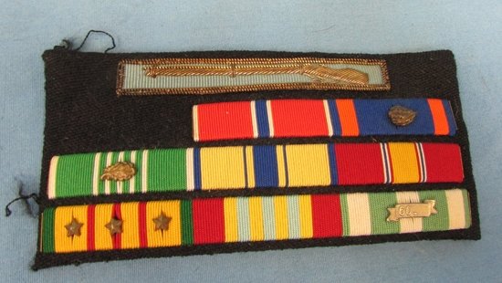  US Vietnam War Era Army 8 Place Ribbon Bar, Expert Infantryman Badge — image 2