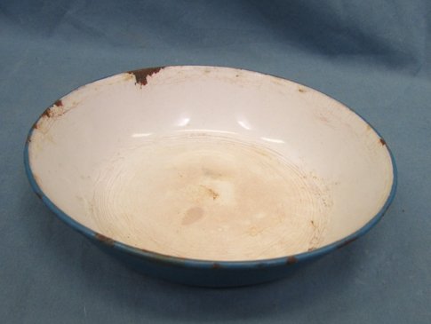  Japanese WWII Enameled Steel Navy Bowl Battlefield Recovered — image 2