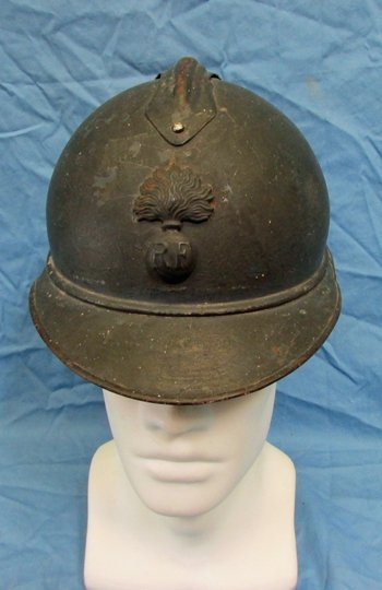  French WWI Adrian Infantry Helmet, Complete Liner, Named — image 2