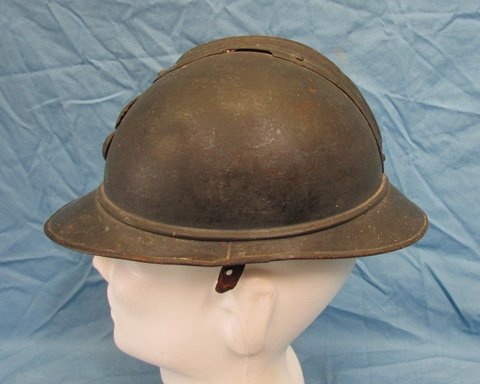  French WWI Adrian Infantry Helmet, Complete Liner, Named — image 5