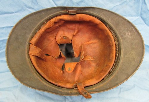  French WWI Adrian Infantry Helmet, Complete Liner, Named — image 6