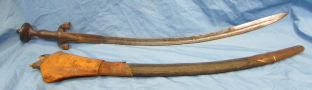  Indian Early 19th Century Tulwar Sword & Scabbard — image 5