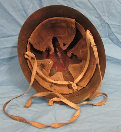  Japanese WWII Military Pattern Civil Defense Helmet, Named — image 4