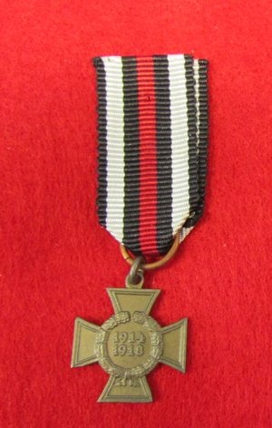  German WWI Miniature Non-Combattant Hindenburg Cross & Ribbon — image 2