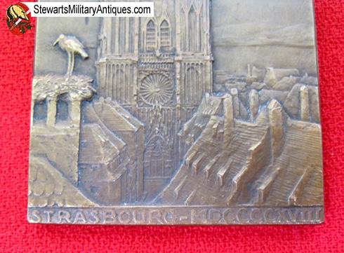  French WWI Bronze Patriotic Table Medal/Plaque — image 3