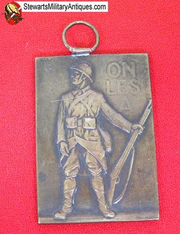 French WWI Bronze Patriotic Table Medal/Plaque — image 5