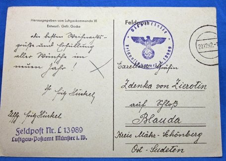 German WWII Luftwaffe Feldpost Christmas Card 1942 — image 3