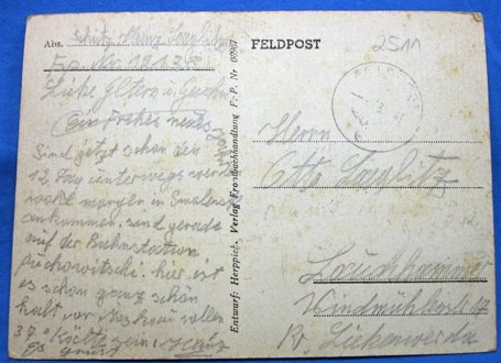 German WWII New Year Card 1942, IR 449 Staff — image 3